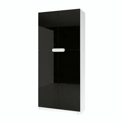 Vladon Büroschrank Schwarz Hochglanz 82x184x37 cm