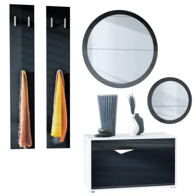 Vladon Garderobe Schwarz Hochglanz 200x200x33 cm