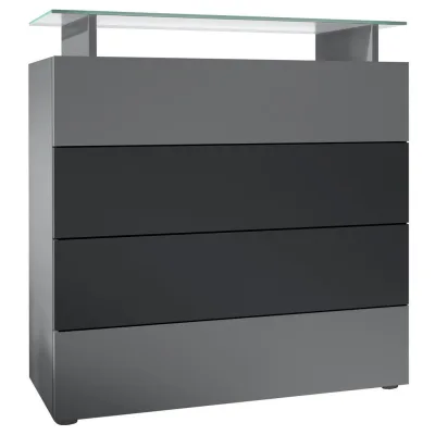 Vladon Kommode Anthrazit, Schwarz 76x80x33 cm