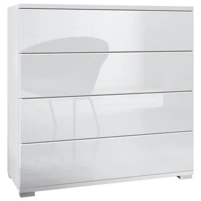 Vladon Kommode Weiß Hochglanz 76x76x35 cm