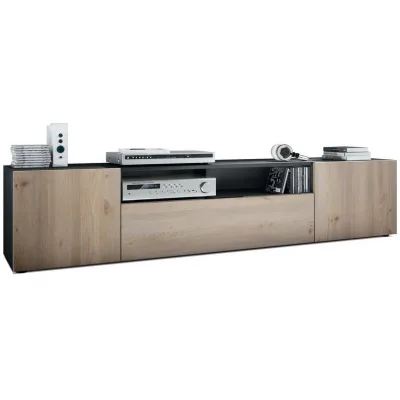 Vladon Lowboard Silbereichen 181x39x35 cm