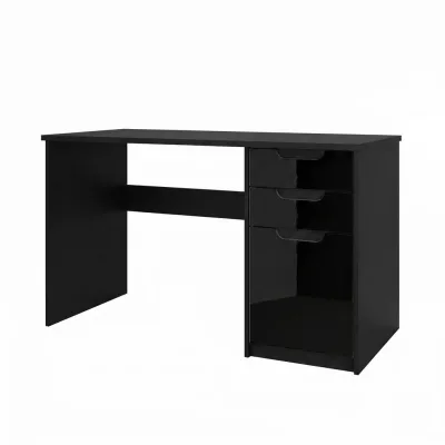Vladon Schreibtisch Schwarz Hochglanz 60x76x129 cm