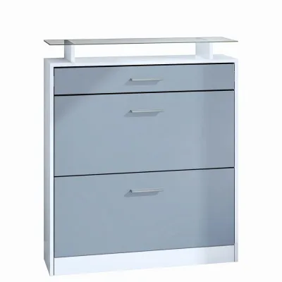 Vladon Schuhschrank Pastellblau 89x104x23 cm