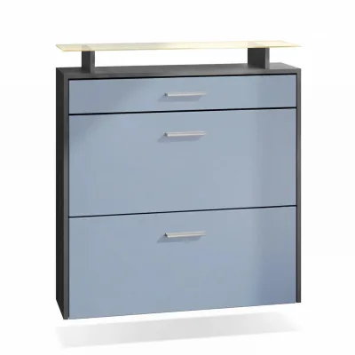 Vladon Schuhschrank Pastellblau 89x96x23 cm