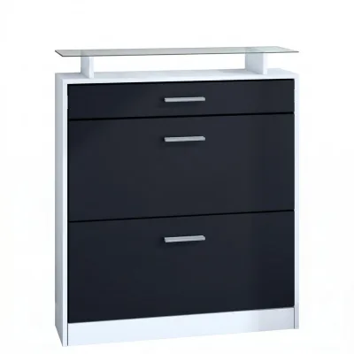Vladon Schuhschrank Schwarz 89x104x23 cm