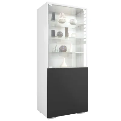 Vladon Vitrine Schwarz 50x122.5x34.5 cm