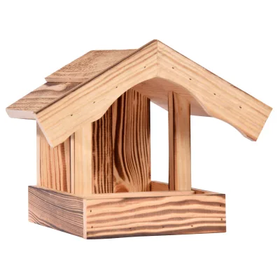 Vogelfutterhaus 'Burnie', natur, Holz geflammt, 19 x 26 x 20 cm