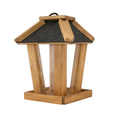 Vogelhaus Kiefernholz oak konisch mit Bitumendach 19 x 19 x 28 cm