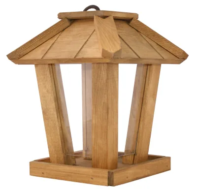 Vogelhaus Kiefernholz oak konisch mit Kieferdach 19 x 19 x 28 cm