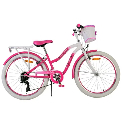 Volare Kinderfahrrad Lovely Fahrrad für Mädchen 24 Zoll Kinderrad in Rosa