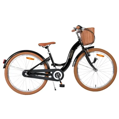 Volare Kinderfahrrad Ashley für Mädchen 24 Zoll Kinderrad in Schwarz, Shimano Nexus 3