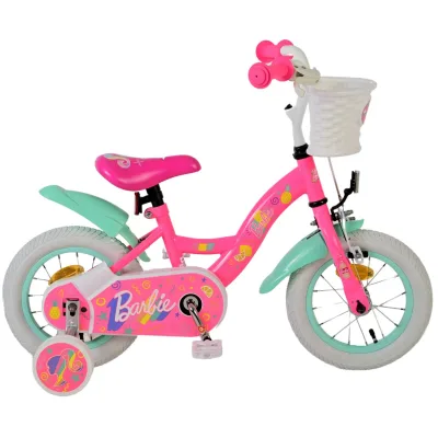 Volare Kinderfahrrad Barbie Fahrrad in Rosa für Mädchen 12 Zoll Kinderrad