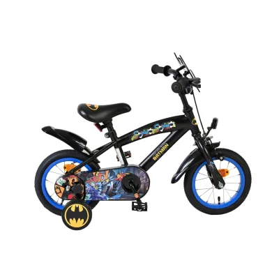 Volare Kinderfahrrad Batman für Jungen 12 Zoll Kinderrad in Schwarz