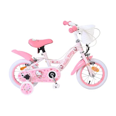 Volare Kinderfahrrad Hello Kitty für Mädchen 12 Zoll Kinderrad in Rosa, Zwei Handbremsen