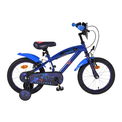 Volare Kinderfahrrad Superman für Jungen 16 Zoll Kinderrad in Blau, Zwei Handbremsen