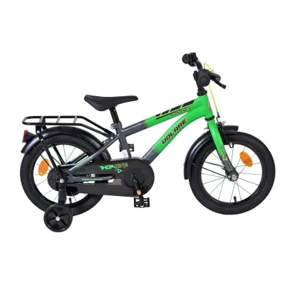 Volare Kinderfahrrad Thombike für Jungen 14 Zoll Kinderrad in Grün-Grau