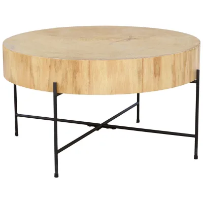 Waldwelt Couchtisch Schwarz, Natur 75x42x75 cm