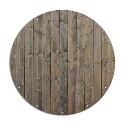 Wallario Gartenposter ca. 180 x 180cm, 2-teilig Holzpaneelen in grau braun - Holzmuster mit Maserung