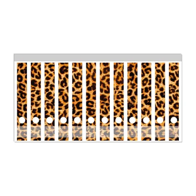 Wallario Ordnerrücken Sticker 12 Stück Leopardenmuster  in orange schwarz