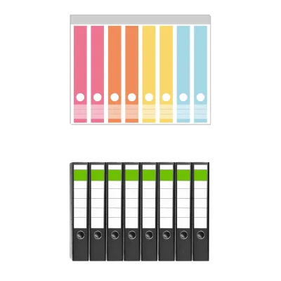 Wallario Ordnerrücken Sticker 12 Stück Regenbogen in Pastelltönen