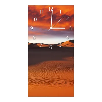 Wallario Uhr 20 x 20 cm, weiße Zeiger Sahara Wüste II - Sanddünen im Sonnenuntergang