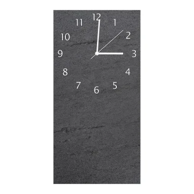 Wallario Uhr 20 x 20 cm, weiße Zeiger Schwarze Schiefertafel Optik - Steintafel