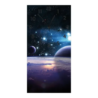 Wallario Uhr 30 x 30 cm, weiße Zeiger Planeten im Weltall