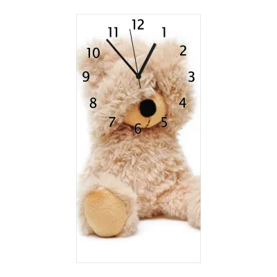 Wallario Uhr 30 x 30 cm, weiße Zeiger Süßer Teddybär