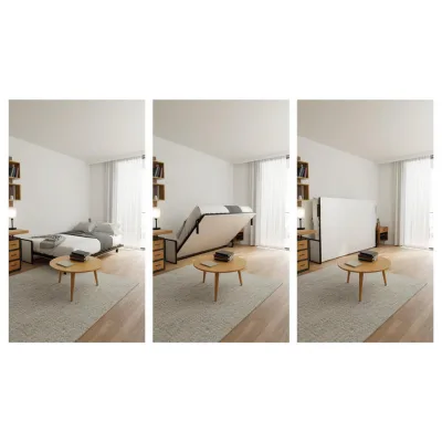 WallBedKing Schrankbett Schwarz 200x150 cm
