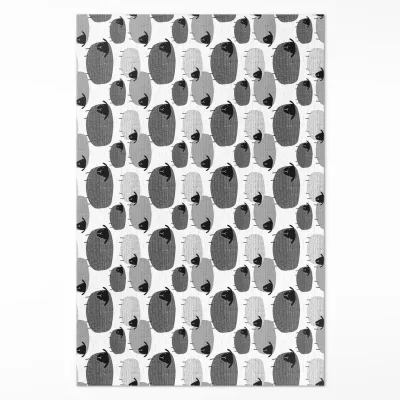 Wallfluent Teppich Anthrazit, Weiß 100x150 cm