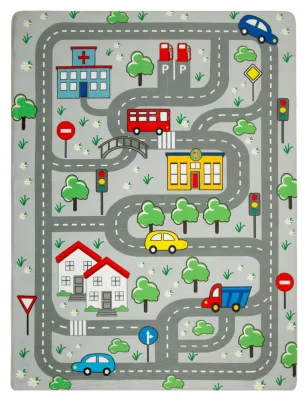 Waschbarer kinderteppich Chiko grau 80x150 cm