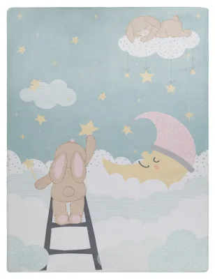 Waschbarer kinderteppich Chiko türkis 80x150 cm