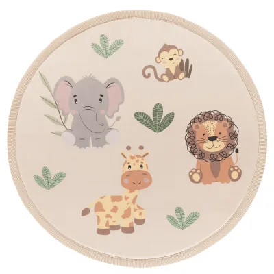 Waschbarer kinderteppich Emilio beige 120 cm rund
