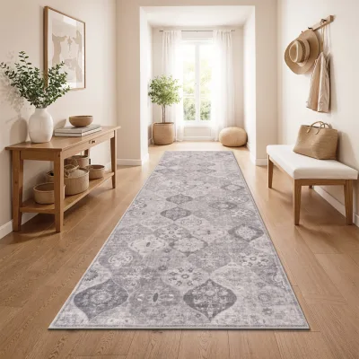 Waschbarer teppich Sami grau 80x300 cm