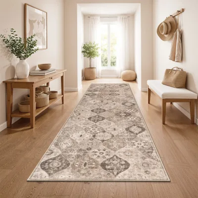 Waschbarer teppich Sami taupe 80x300 cm
