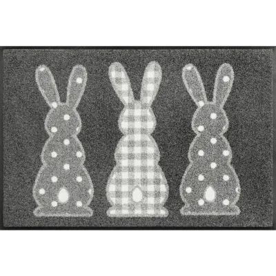 wash+dry FUßMATTE Bunny Trio Grau 50x75 cm