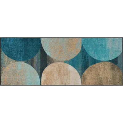 wash+dry Läufer Galaxia Blau, Schwarz, Beige 75x190 cm