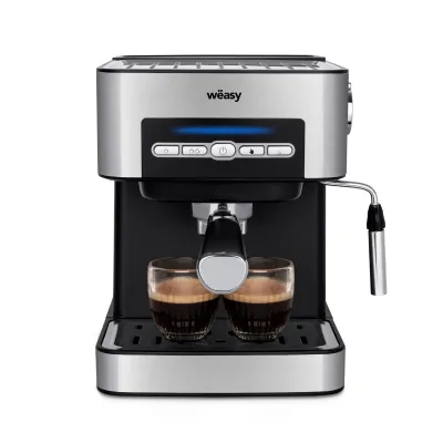Wëasy Espressomaschine KFX32 / Fassungsvermögen 1,6 L  / 4 Programme / Filter aus Edelstahl und Messlöffel / Edelstahl/ 850 W /  Silber