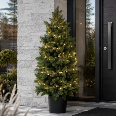 Weihnachtsbaum MCW-R29, Dekobaum Kunstbaum Kunstpflanze künstliche Fichte, Outdoor Polyethylen, 85cm