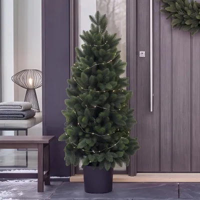 Weihnachtsbaum MCW-R29, Dekobaum Kunstbaum Kunstpflanze künstliche Tanne, Outdoor Polyethylen, 85cm