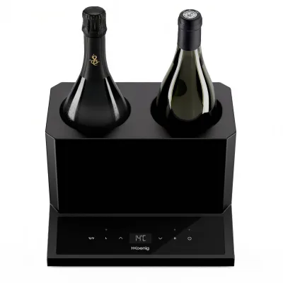 H.Koenig Weinkühler LVX28, Weißwein, Rotwein, Rosé, Champagner, bis zu 9 cm Durchmesser, Von 5° bis 18° Celsius