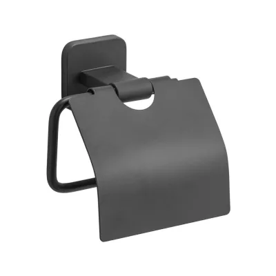 Wenko Toilettenpapierhalter Porto Matt Schwarz 14.5x13x6.5 cm