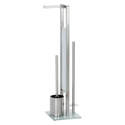 Wenko Wc-Bürstenkombination Rivalta Weiß, Edelstahl 18x70x23 cm