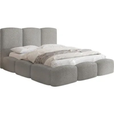 WFL Group Polsterbett Grau 140x200 cm