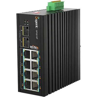 Wi-Tek SP3010F PoE-Switch 10 Ports 8 Ports PoE 2 Ports SFP 250 m unmanaged Desktop DIN-Schiene