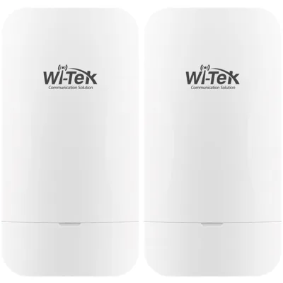 Wi-Tek WI-CPE110-KIT V2 WLAN Transmitter 1 Paar 2 Ports 2 4 GHz 1 km Reichweite IP65 weiß