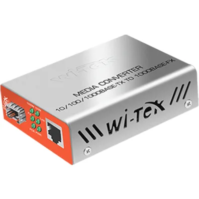 Wi-Tek WI-MC111GP Glasfaser-Konverter 1 Port SFP 1 Port PoE silber