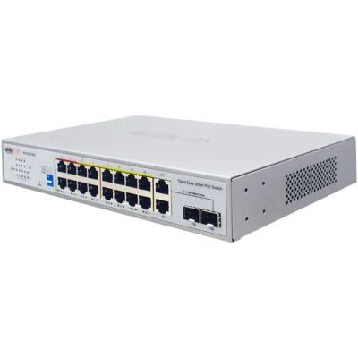 Wi-Tek WI-PCES218GF PoE-Switch 18 Ports 16 Ports PoE 2 Ports SFP 250 m cloud managed Desktop Rack