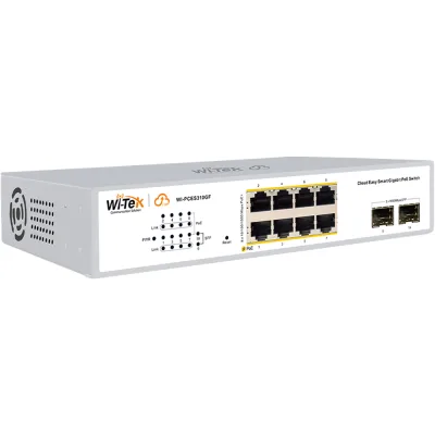 Wi-Tek WI-PCES310GF V2 PoE-Switch 10 Ports 8 Ports PoE 2 Ports SFP cloud manged Rack