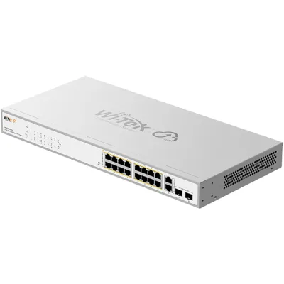 Wi-Tek WI-PCES320GFH PoE-Switch 20 Ports 16 Ports PoE 2 Ports SFP cloud managed Desktop Rack